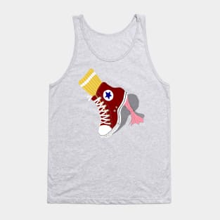 Vintage Sticky Shoe Design Tank Top